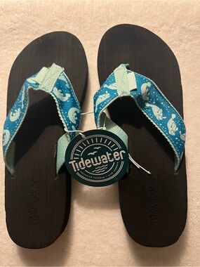 Tidewater Manatee Print Flip Flops